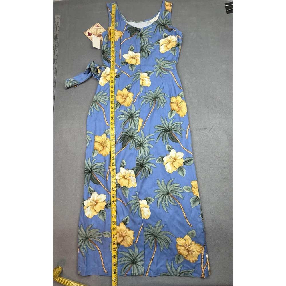 Caribbean Joe‎ Hawaiian Dress Womens S Blue Floral Sleeveless Whimsical Colorful - Picture 6 of 10